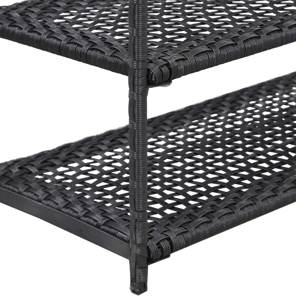vidaXL Schoenenrek 50x30x120 cm poly rattan zwart