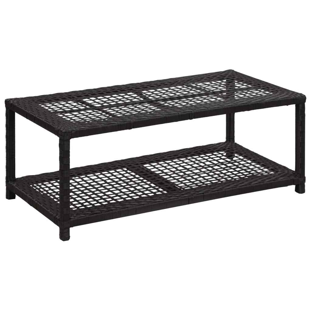 vidaXL Schoenenbank 80x40x30 cm poly rattan zwart
