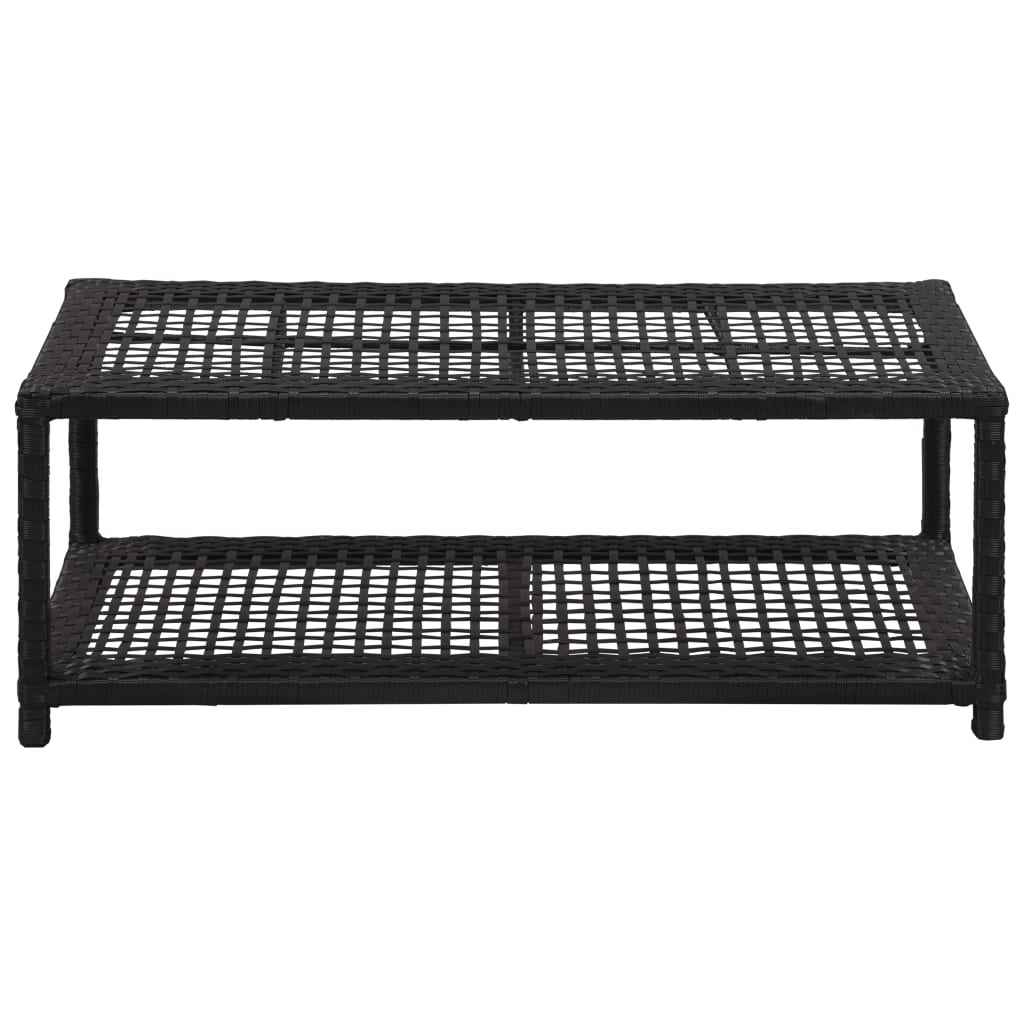 vidaXL Schoenenbank 80x40x30 cm poly rattan zwart