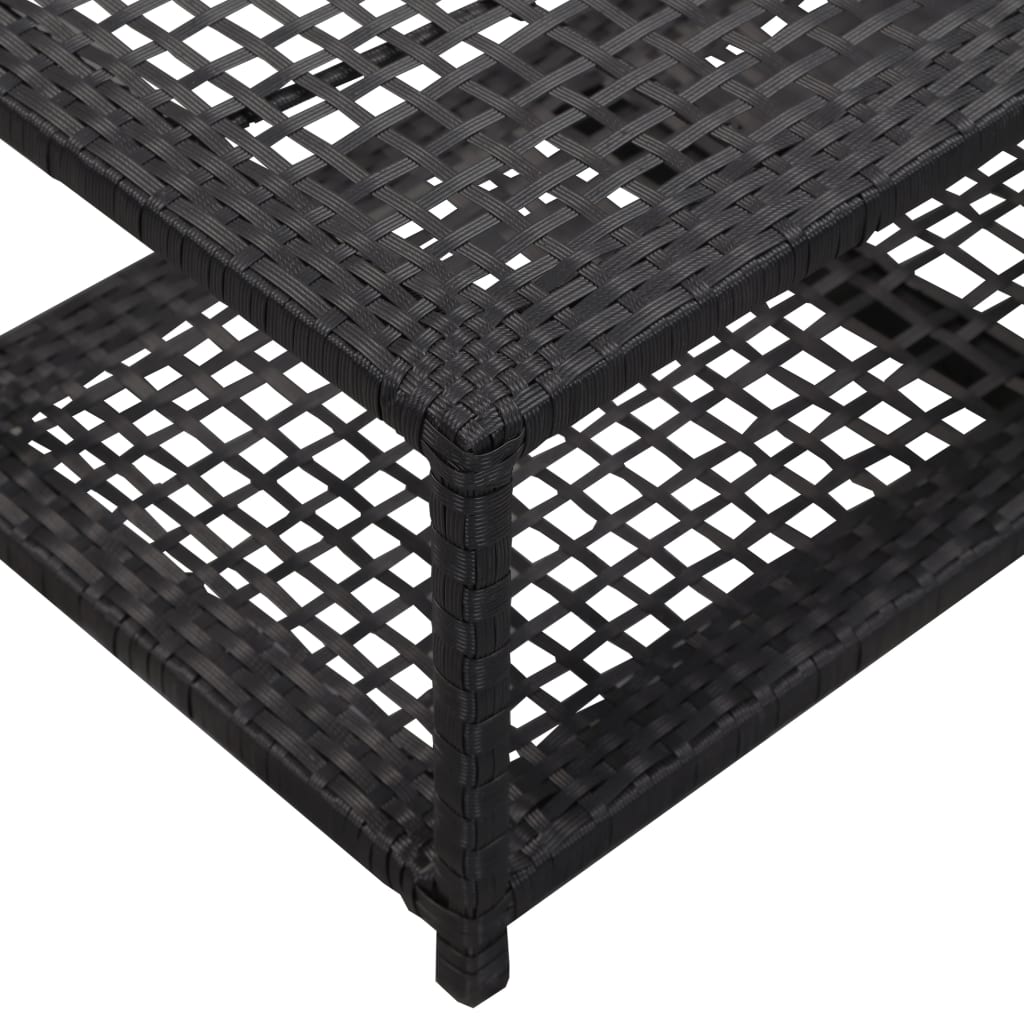 vidaXL Schoenenbank 80x40x30 cm poly rattan zwart