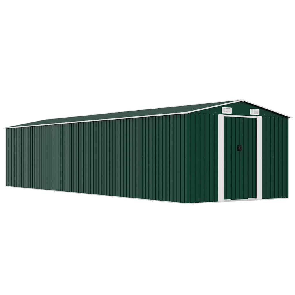 vidaXL Tuinschuur 257x779x181 cm gegalvaniseerd staal groen