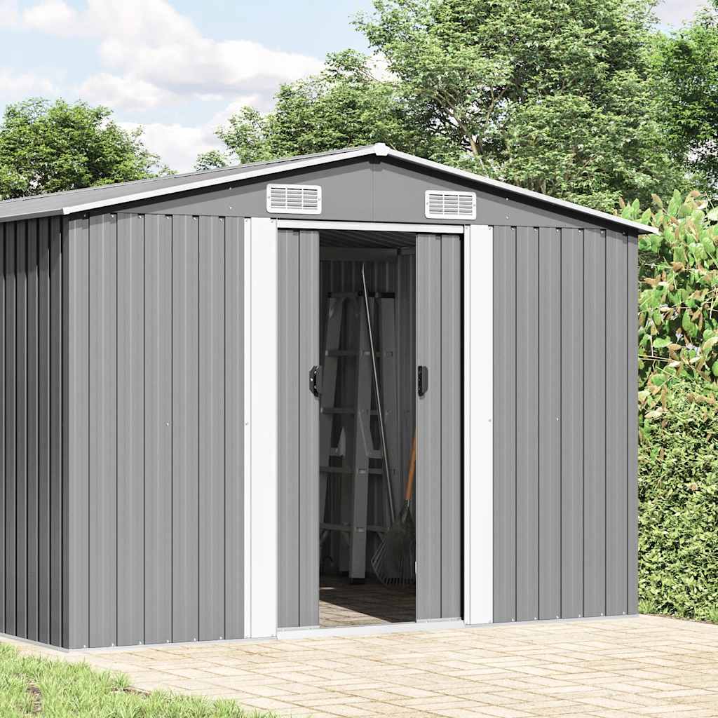 vidaXL Tuinschuur 257x779x181 cm gegalvaniseerd staal groen
