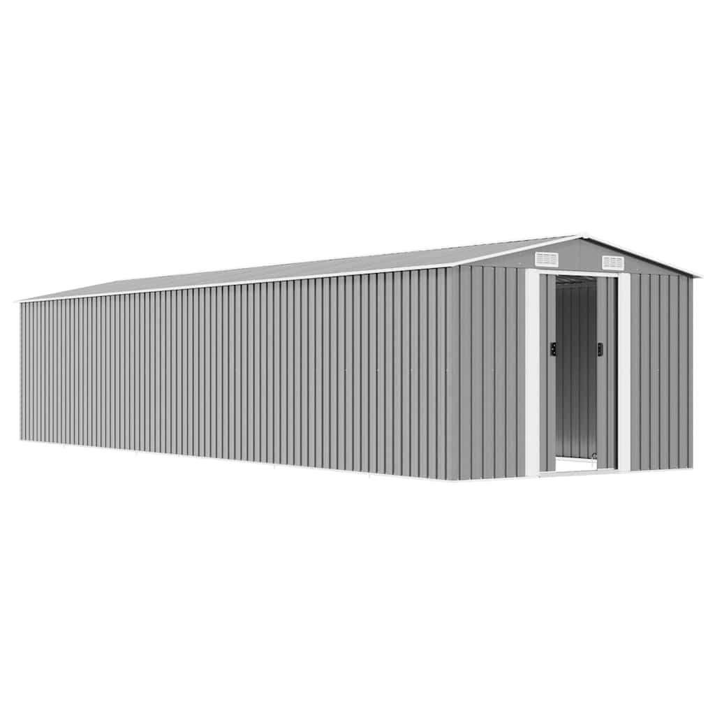 vidaXL Tuinschuur 257x779x181 cm gegalvaniseerd staal groen