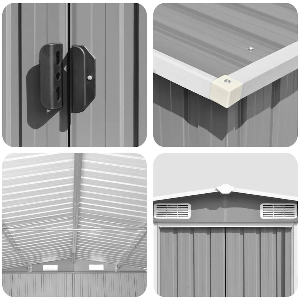vidaXL Tuinschuur 257x779x181 cm gegalvaniseerd staal groen
