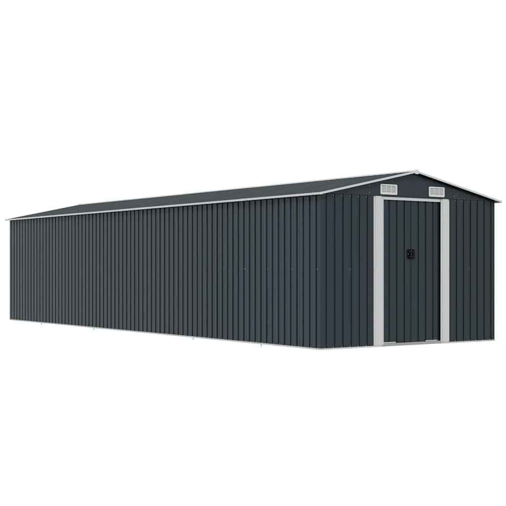 vidaXL Tuinschuur 257x779x181 cm gegalvaniseerd staal groen