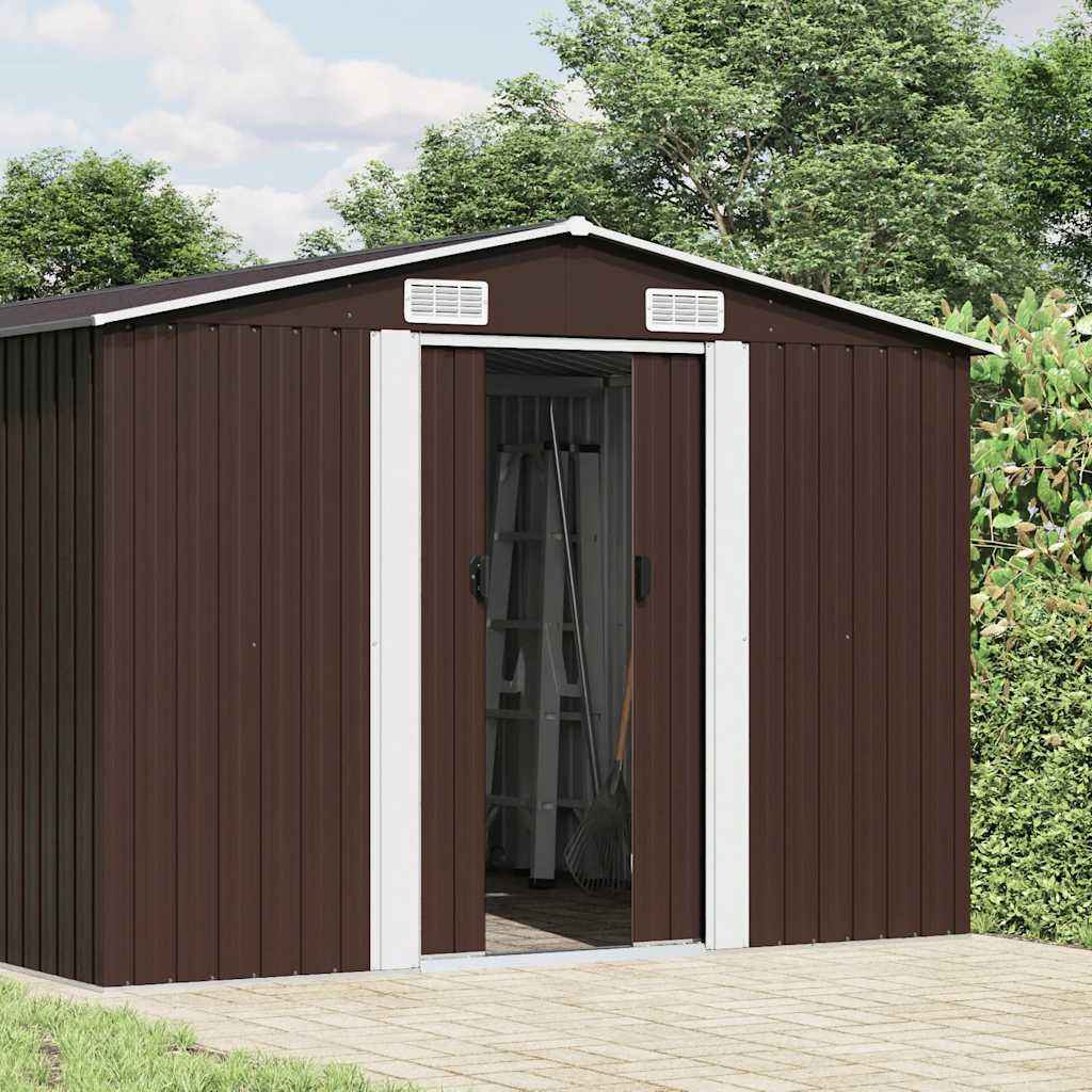 vidaXL Tuinschuur 257x990x181 cm gegalvaniseerd staal groen