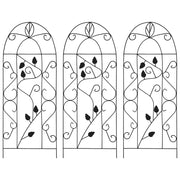 vidaXL Plantenklimrekken 3 st 40x100 cm ijzer zwart