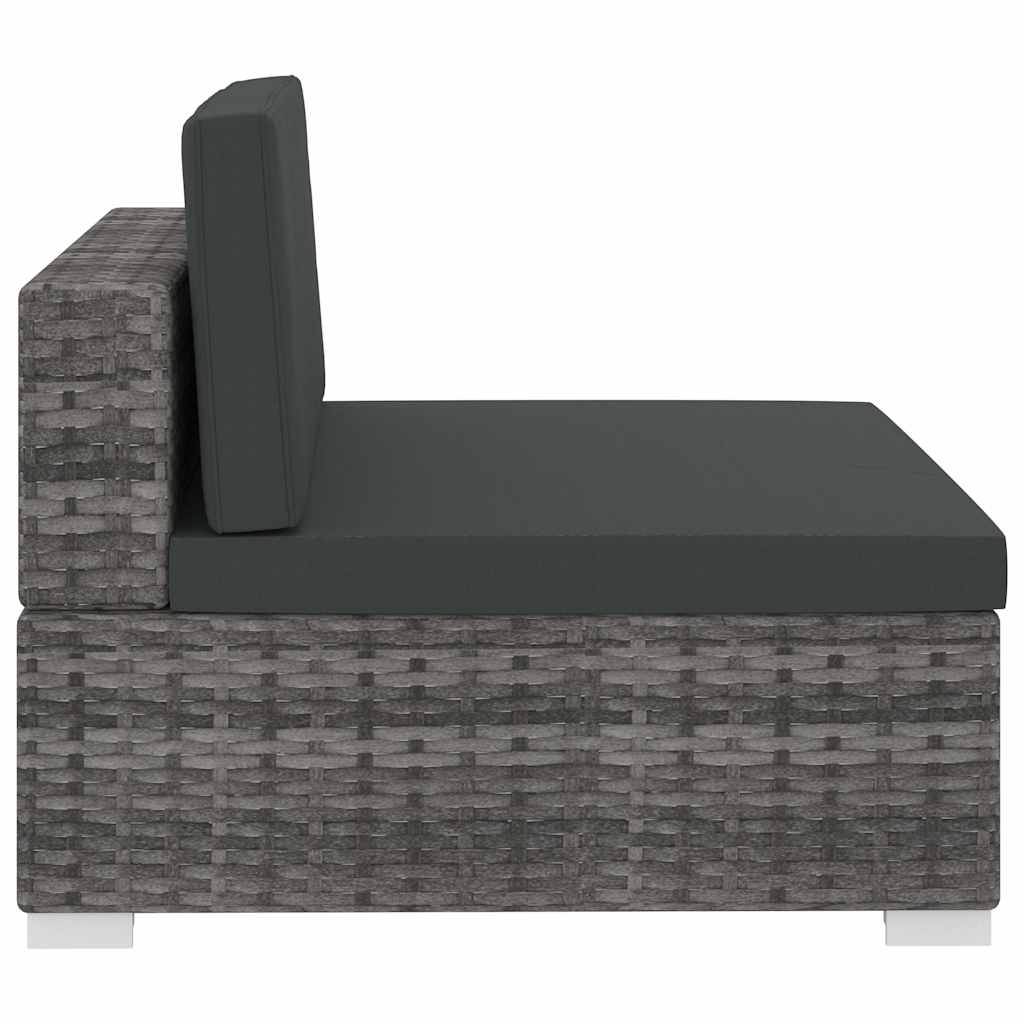 vidaXL 4-delige Loungeset met kussens poly rattan bruin