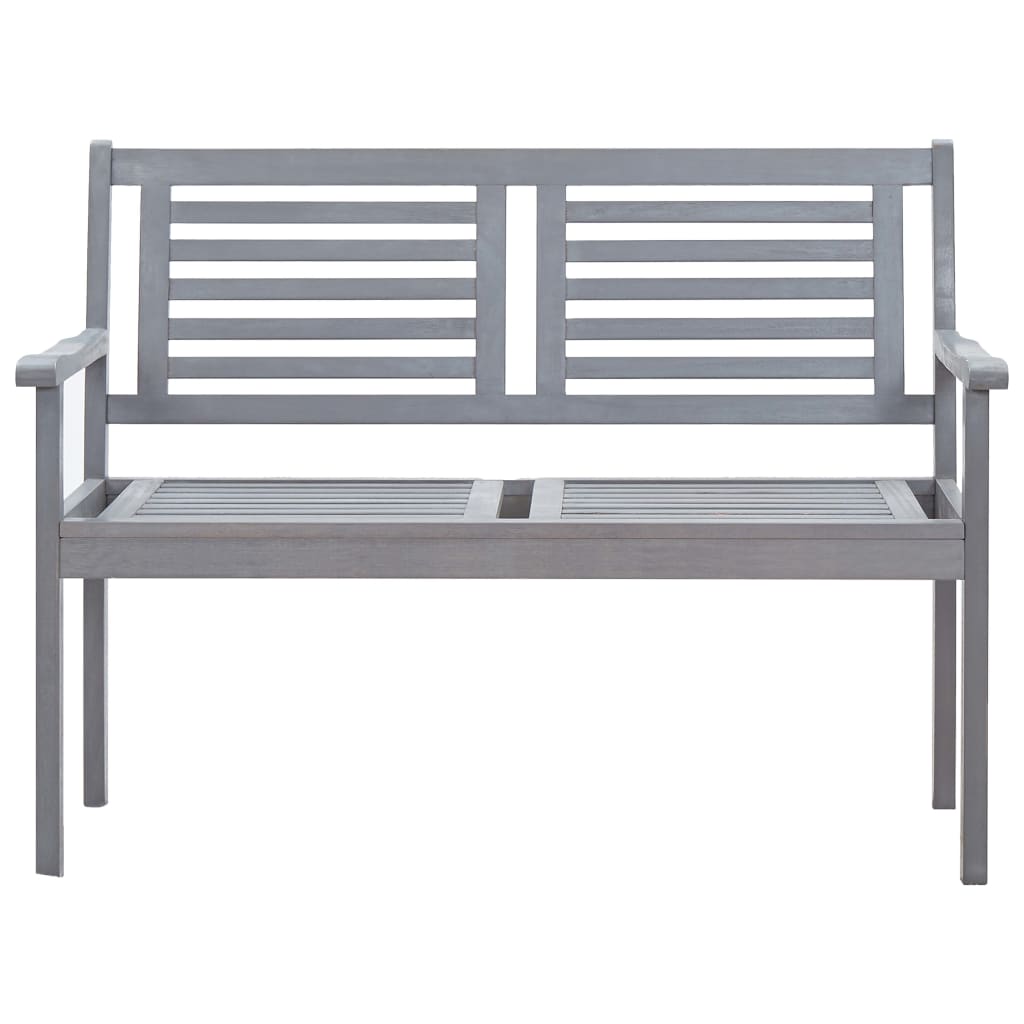 vidaXL Tuinbank 2-zits 120 cm massief eucalyptushout grijs