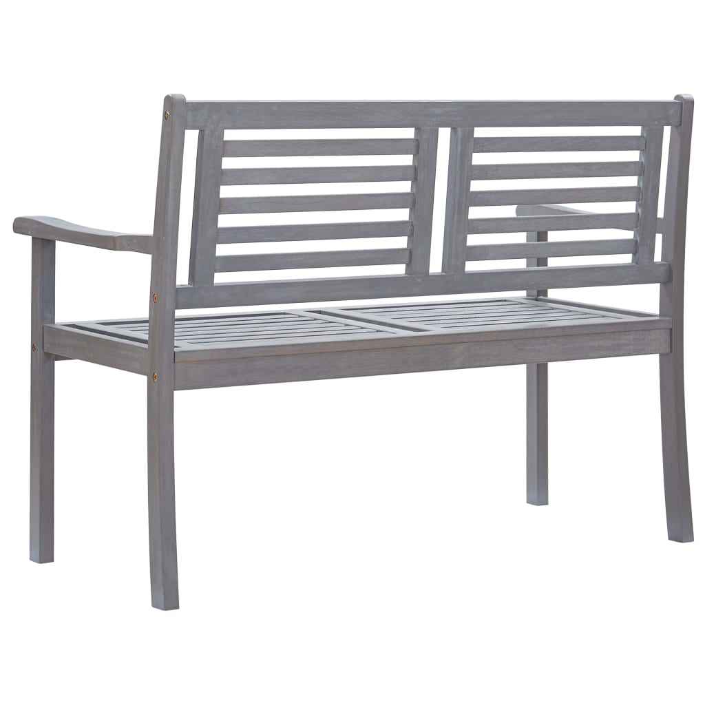 vidaXL Tuinbank 2-zits 120 cm massief eucalyptushout grijs