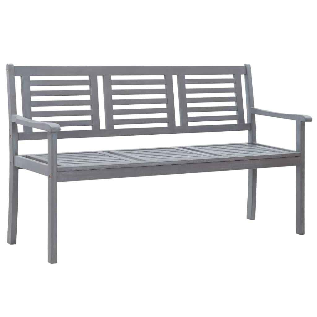 vidaXL Tuinbank 2-zits 120 cm massief eucalyptushout grijs