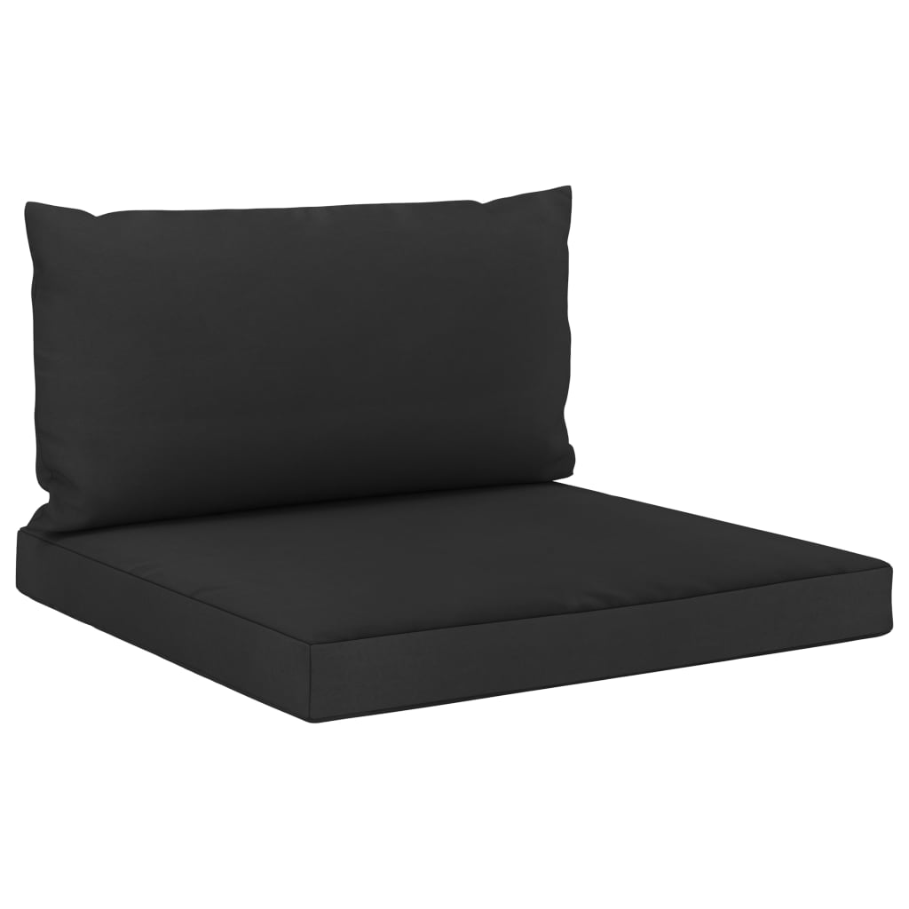vidaXL Bankkussens 2 st pallet stof zwart
