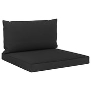 vidaXL Bankkussens 2 st pallet stof zwart