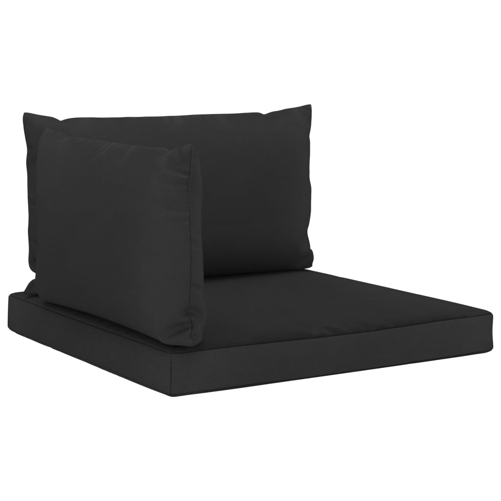 vidaXL Bankkussens 2 st pallet stof zwart