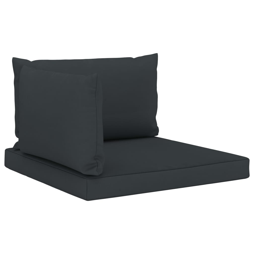 vidaXL Bankkussens 2 st pallet stof zwart