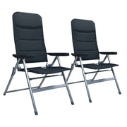 vidaXL Tuinstoelen 2 st verstelbaar aluminium zwart