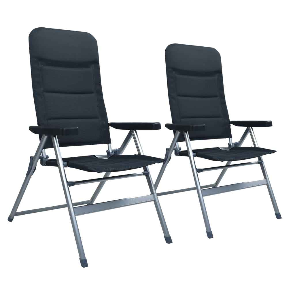 vidaXL Tuinstoelen 2 st verstelbaar aluminium zwart