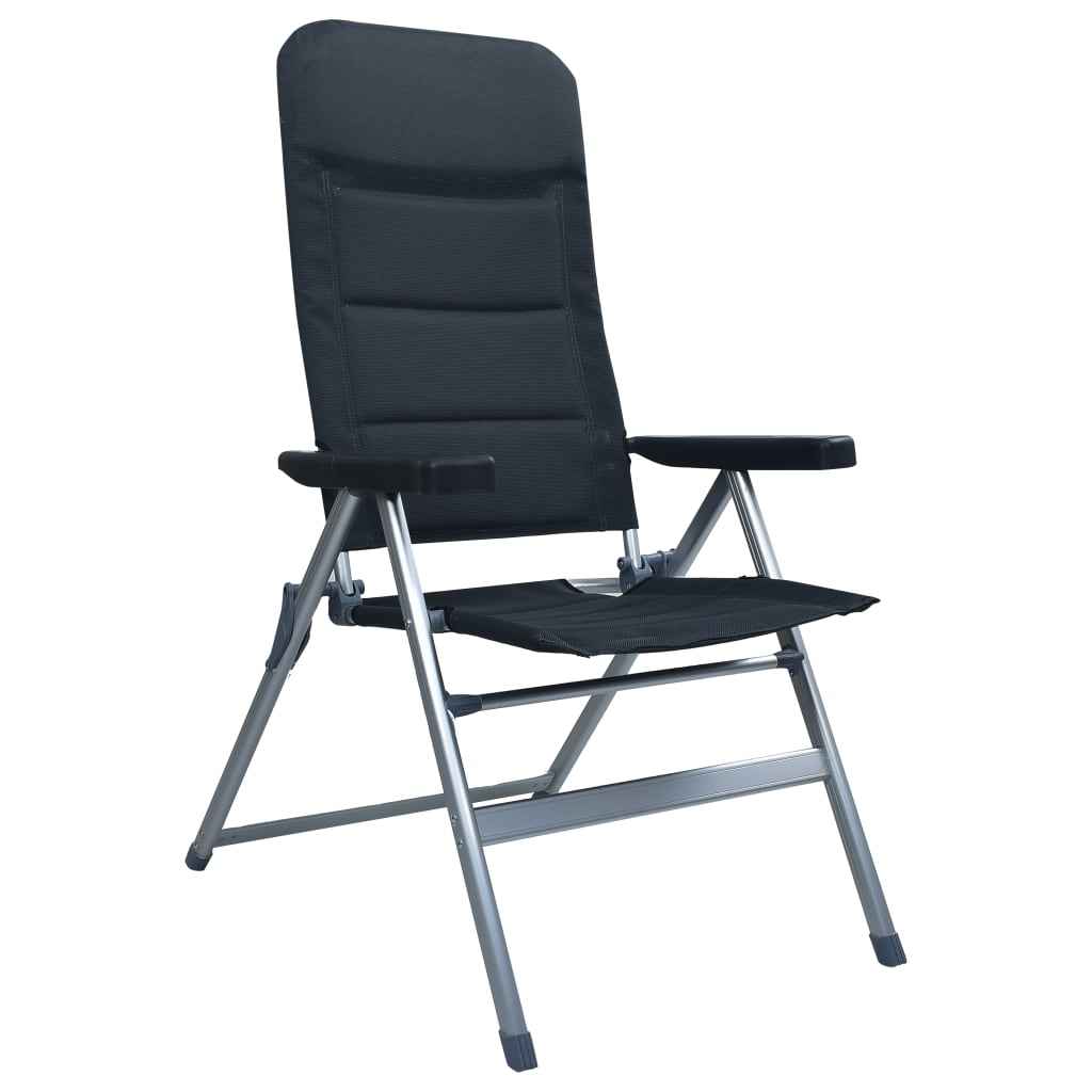 vidaXL Tuinstoelen 2 st verstelbaar aluminium zwart