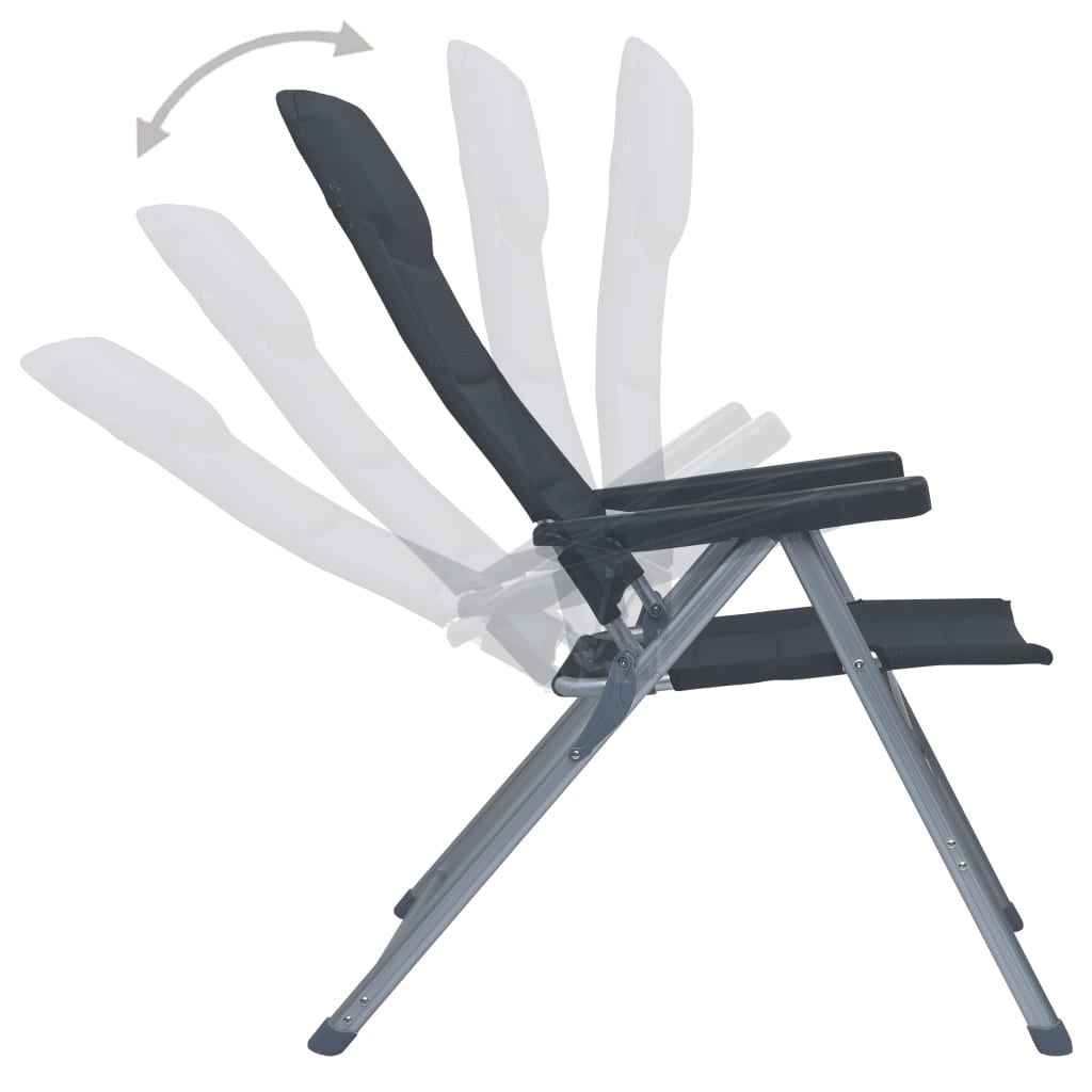 vidaXL Tuinstoelen 2 st verstelbaar aluminium zwart