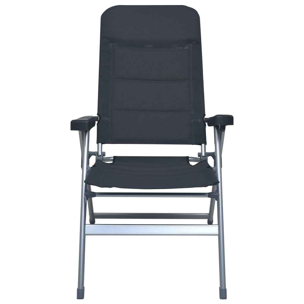 vidaXL Tuinstoelen 2 st verstelbaar aluminium zwart
