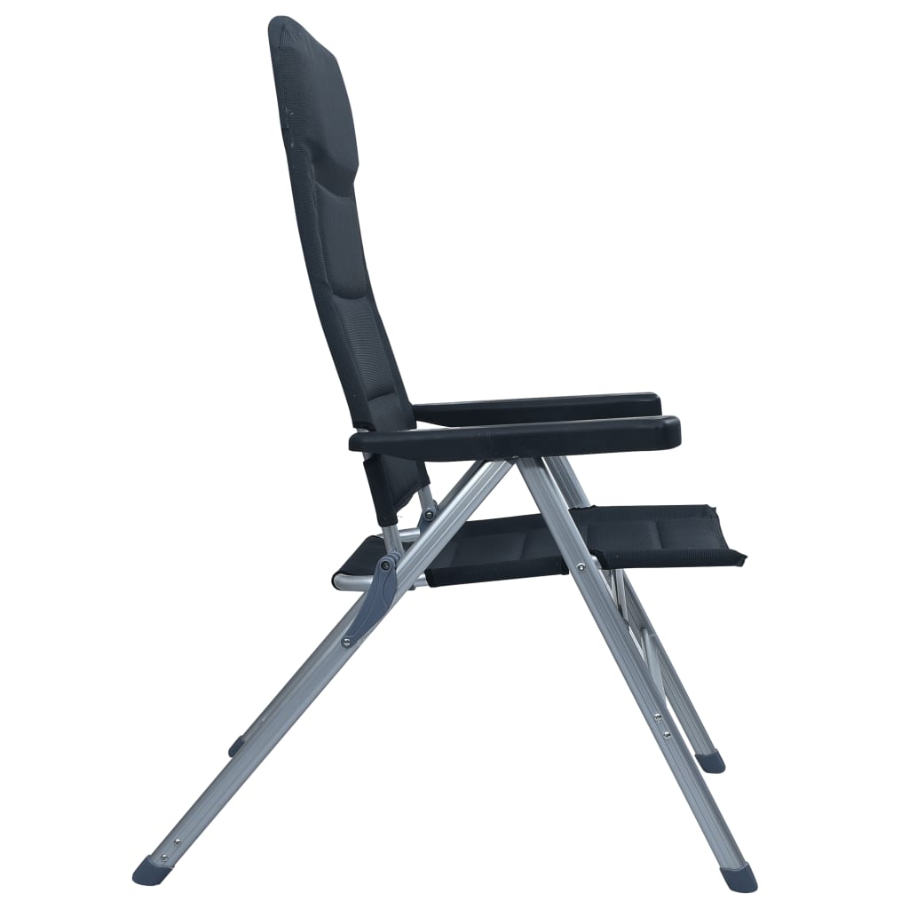 vidaXL Tuinstoelen 2 st verstelbaar aluminium zwart