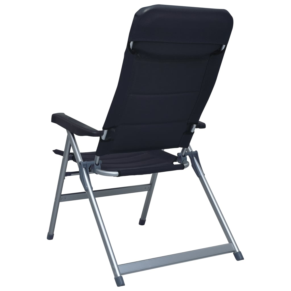 vidaXL Tuinstoelen 2 st verstelbaar aluminium zwart