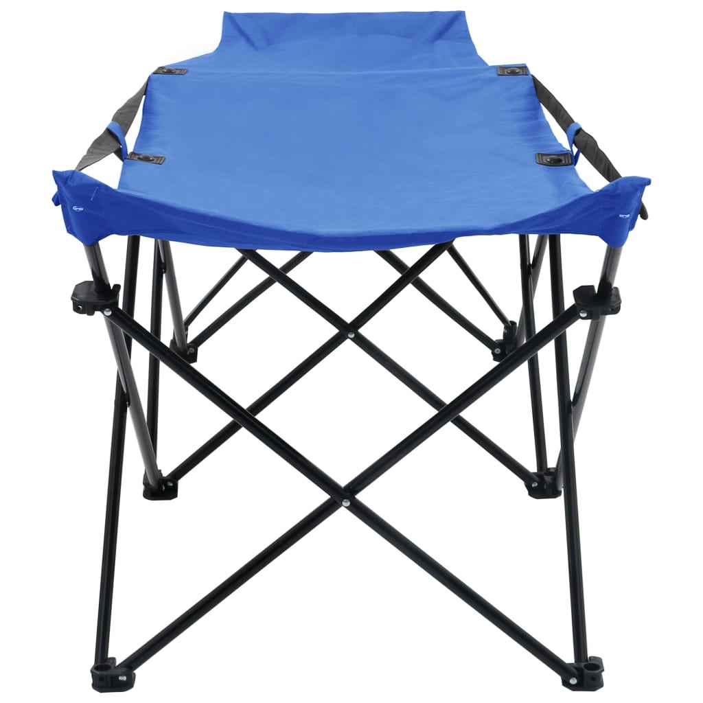 vidaXL Ligbed inklapbaar staal blauw