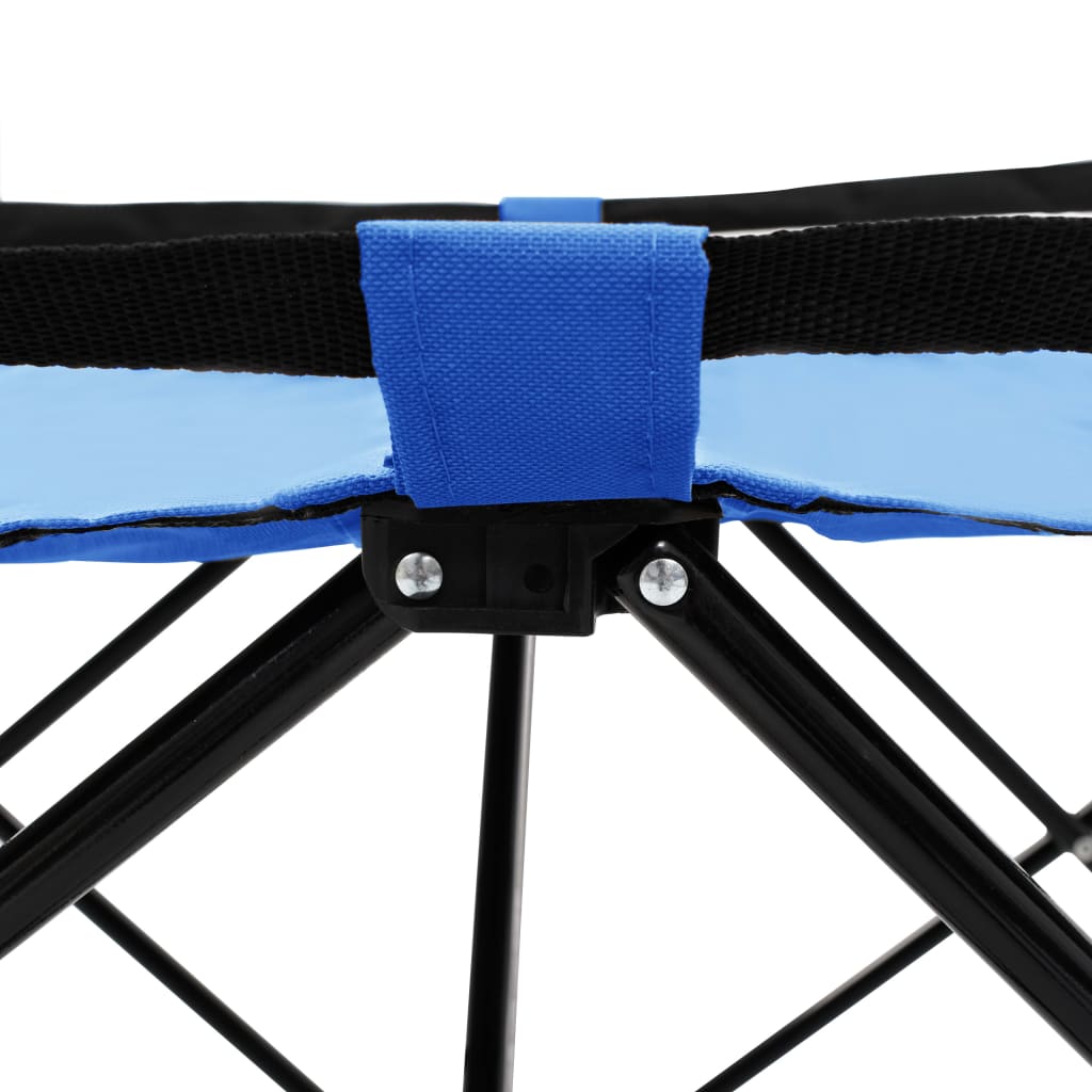 vidaXL Ligbed inklapbaar staal blauw