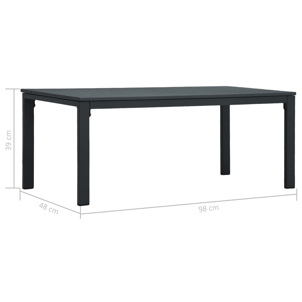 vidaXL Salontafel hout-look 98x48x39 cm HDPE grijs