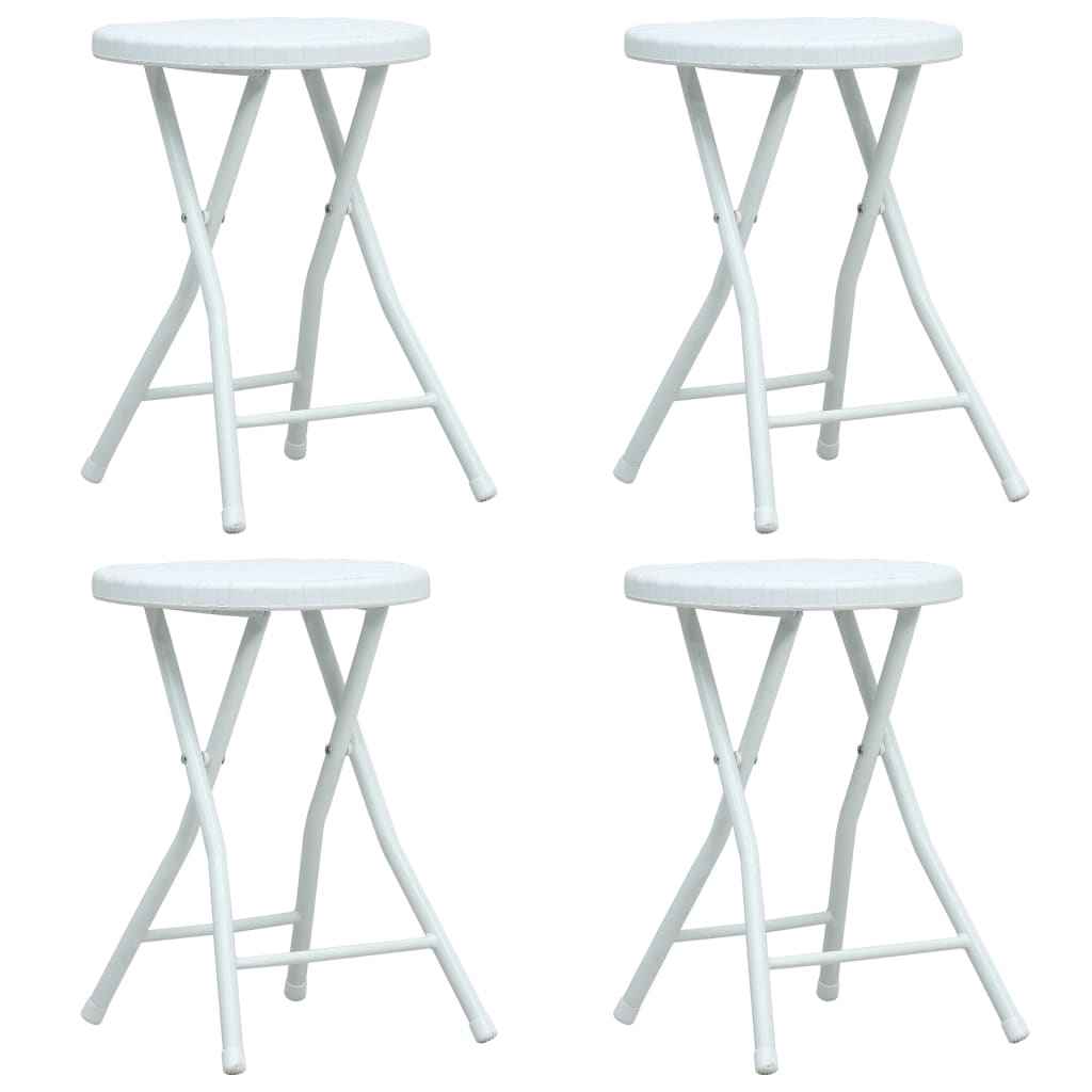 vidaXL Tuinkrukken inklapbaar 4 st rattan-look HDPE wit
