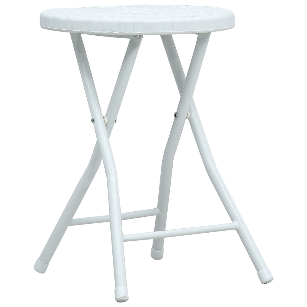 vidaXL Tuinkrukken inklapbaar 4 st rattan-look HDPE wit