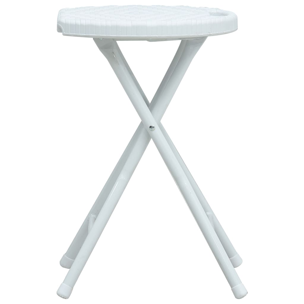 vidaXL Tuinkrukken inklapbaar 4 st rattan-look HDPE wit