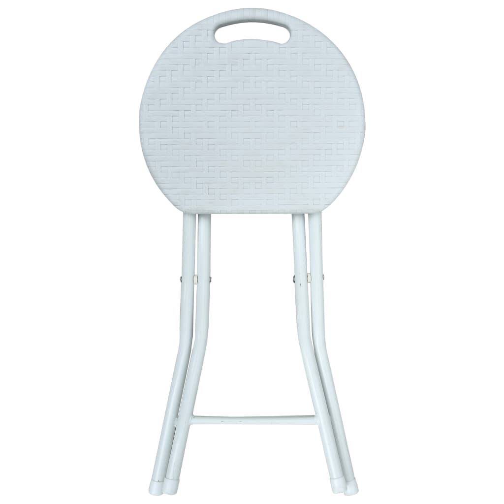 vidaXL Tuinkrukken inklapbaar 4 st rattan-look HDPE wit