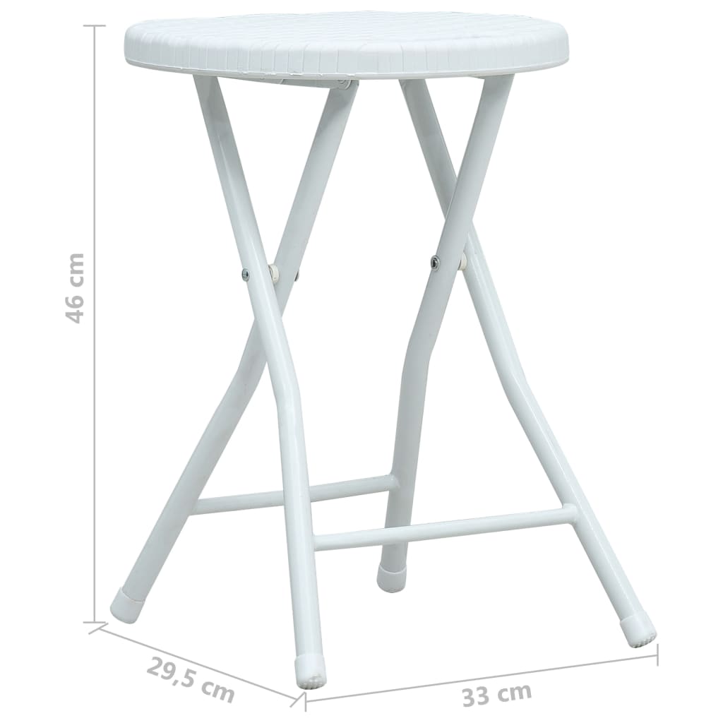 vidaXL Tuinkrukken inklapbaar 4 st rattan-look HDPE wit