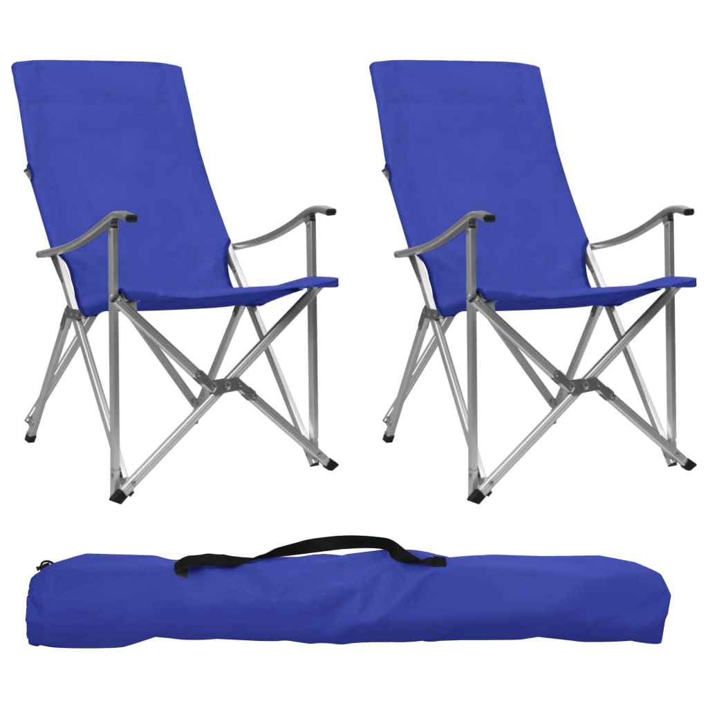 vidaXL Campingstoelen inklapbaar 2 st blauw