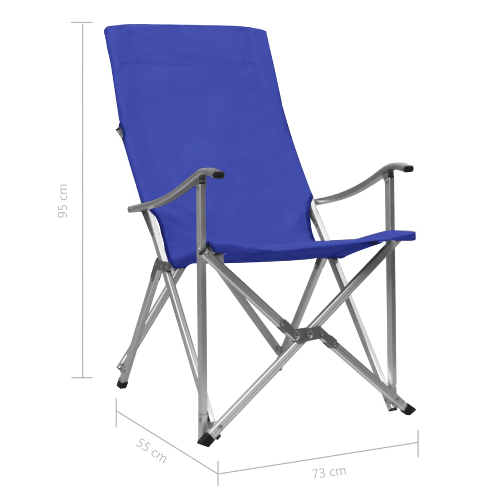 vidaXL Campingstoelen inklapbaar 2 st blauw