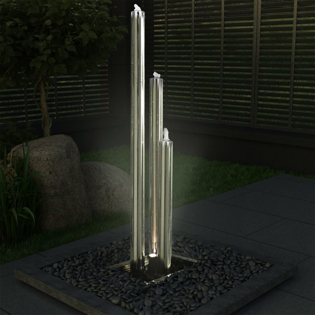 vidaXL Garden Fountain 48x34x123 cm Stainless Steel Silver