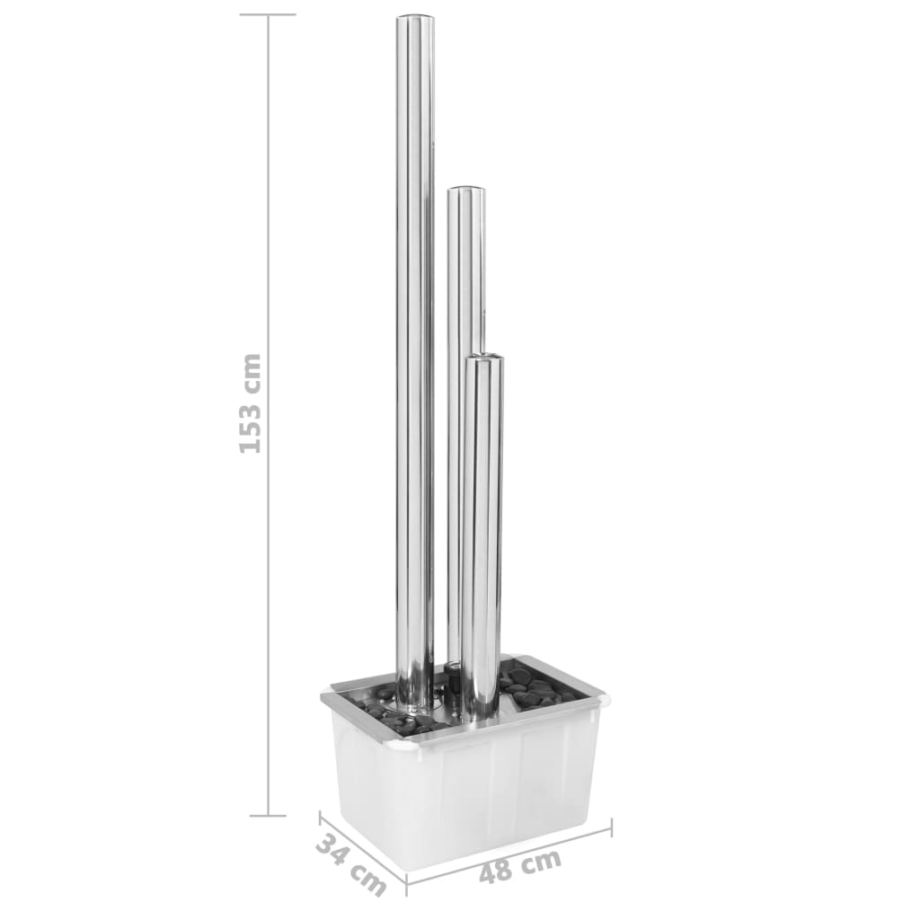 vidaXL Garden Fountain 48x34x123 cm Stainless Steel Silver