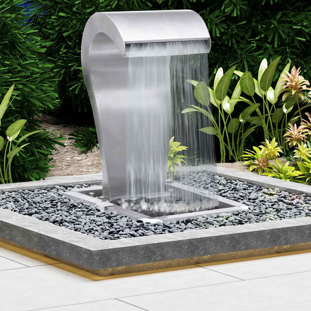 vidaXL Tuinwaterval 34x49x82 cm roestvrij staal zilverkleurig