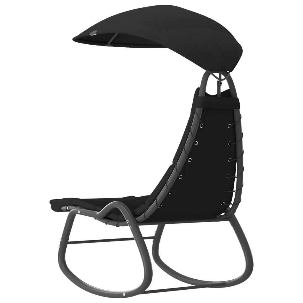 vidaXL Tuinschommelstoel 160x80x195 cm stof zwart