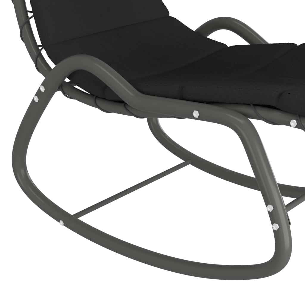 vidaXL Tuinschommelstoel 160x80x195 cm stof zwart