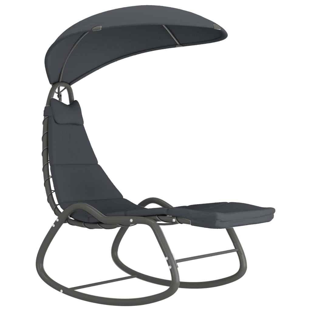 vidaXL Tuinschommelstoel 160x80x195 cm stof zwart