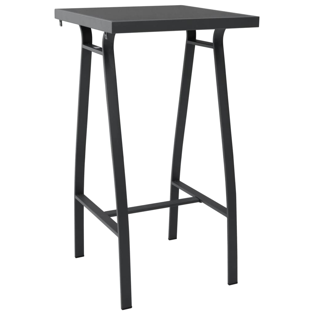 vidaXL Tuinbartafel 110x60x110 cm gehard glas zwart
