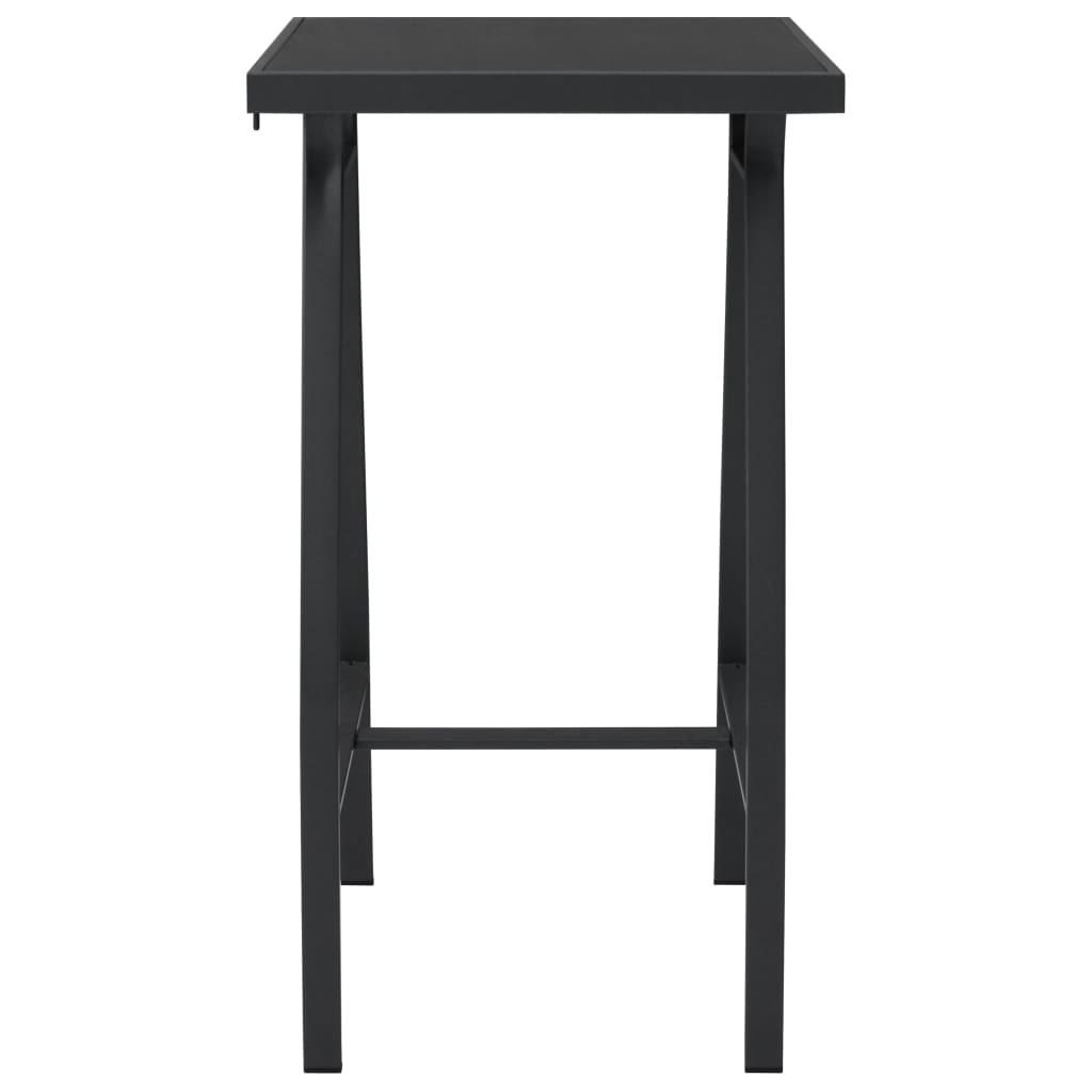 vidaXL Tuinbartafel 110x60x110 cm gehard glas zwart