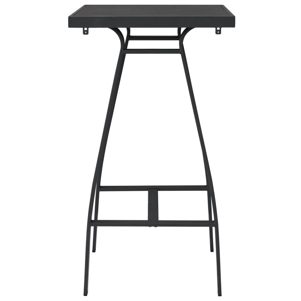 vidaXL Tuinbartafel 110x60x110 cm gehard glas zwart