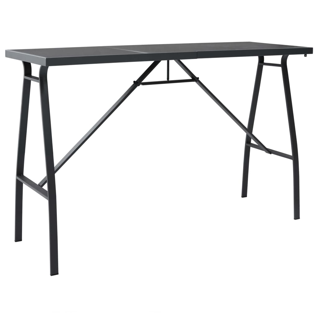 vidaXL Tuinbartafel 110x60x110 cm gehard glas zwart
