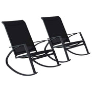 vidaXL Tuinschommelstoelen 2 st textileen zwart