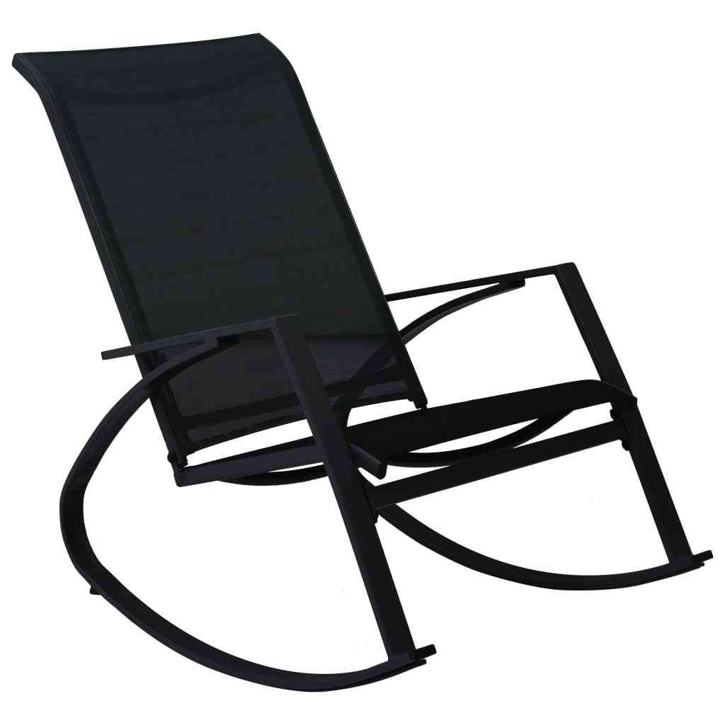 vidaXL Tuinschommelstoelen 2 st textileen zwart