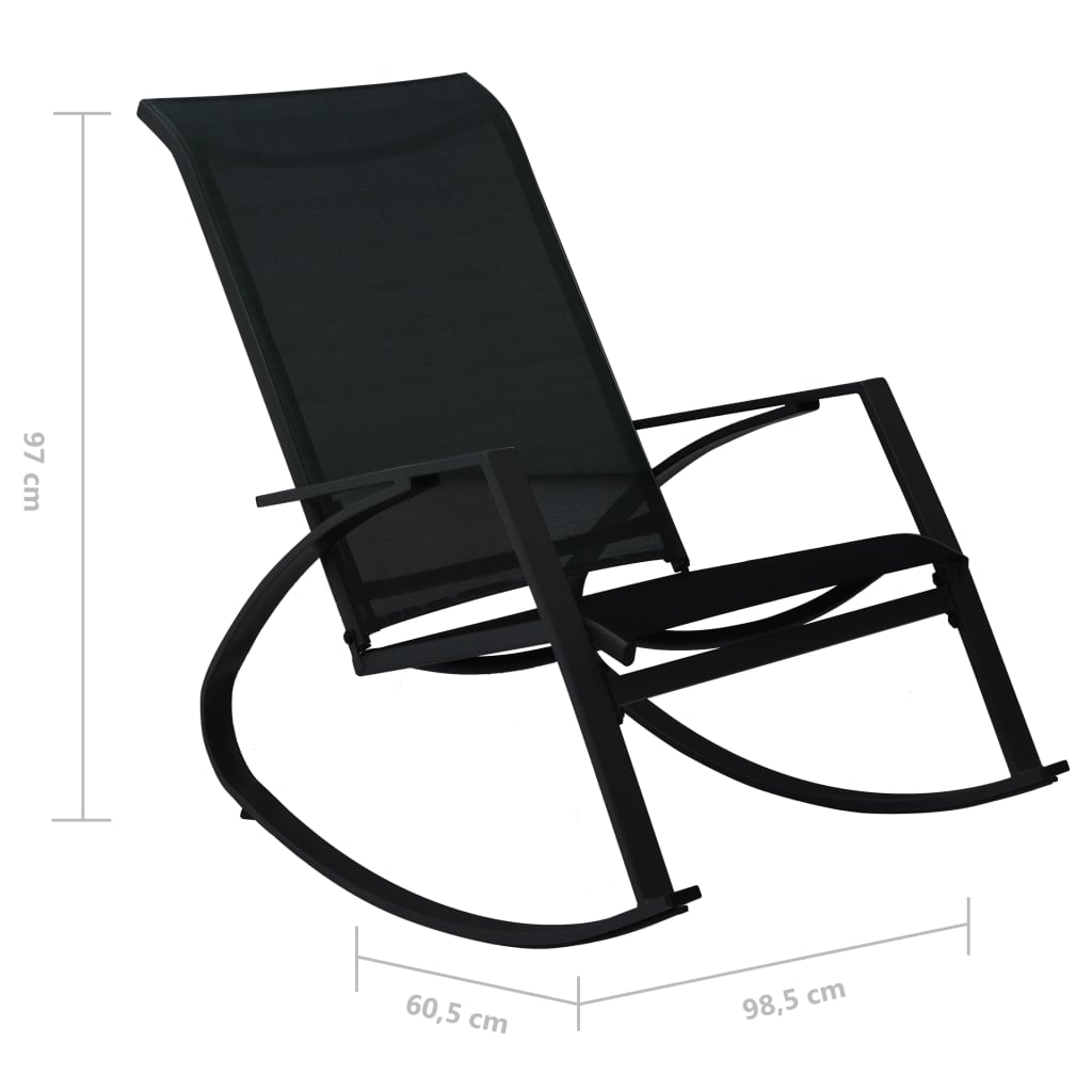 vidaXL Tuinschommelstoelen 2 st textileen zwart