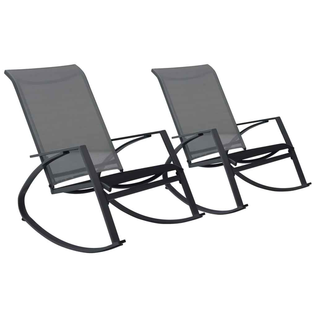 vidaXL Tuinschommelstoelen 2 st textileen zwart